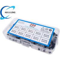 200Pcs Transistor Assortment PNP NPN TO-92 Transistor Kit Assortment Box BC327 BC337 BC517 BC547 BC548 BC549 BC550 BC556 BC557