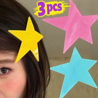 1/3 Stück Coole Große Unregelmäßige Stern-Haarspangen für Frauen, Y2K Acryl-Kopfschmuck, Pony-Seitenspangen mit Sterndesign