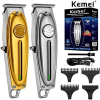 Kemei KM-1949 Gold cutter barber scissors Professional Rechargeable Haircut Machine Men's Hair Clipper Kemei image 4