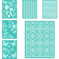 Leafy Swirl Flower Butterfly Geomrtry Pattern 8*10inch Reusable Self-Adhesive Silk Screen Printing for DIY Home Cloth Decor