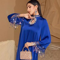 Luxury Diamond Evening Maxi Dresses for Abaya Dubai Formal Dress Elegant Women Gown Eid Djellaba Kebaya Femme Marocain Caftan