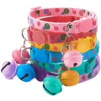 Puppy Cartoon Cat Collars Pet Supplies Adjustable Kitten Necklace Cute Cat Head Bell Pendant Collar