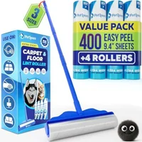Extended Long Handle Sticker Roller Brush for Household Dust Suction Hair Removal Floor Cleaning Tool