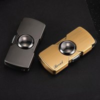 Windproof Lighter with Fidget Spinner, Inflatable Butane Jet Turbo Torch Flame Flint Grinding Wheel Lighters for Smoking Gift