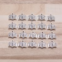 IFOCUS 20pcs/Lot Book Charms For DIY Jewelry Making Zinc Alloy 11x12mm/0.43x0.47inch