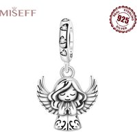 MISEFF New Original Bracelet 925 Sterling Silver Lovely Angel Girl Charms Beads For Fashion DIY Jewelry Gifts Making 2025