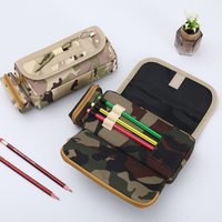 Camouflage Tactical Pencil Case Large Capacity Multifunctional Oxford Fabric Pen Bag for Students School Supplies Organizer