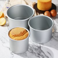 1 Piece Round Cake Pan with Removable Bottom, Cheesecake Chiffon Mold Baking Mould Anodized Aluminum 10cm Deep baking pan
