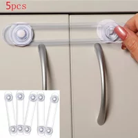 vvocci 3/5pcs Child Safety Lock Transparent Anti-Opening Soft Strap Safety Lock Multi-functional Baby Drawer Refrigerator Lock