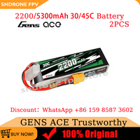 Hot Selling Gens ACE 22000/53000mAh 30C/45C 11.1V/14.8V 3S1P/4SIP T/XT60 Plug Lipo Battery for FPV RC Drones