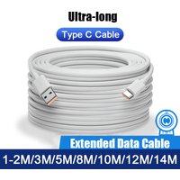 Ultra Long USB To Type C Cable For Xiaomi Redmi Huawei Mobile Phones Charging Cable Equipment VR Camera 2M 3M 5M 8M 10M 12M 14M