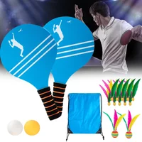 Summer New Paddle Ball Game Set,Beach Tennis Badminton Racket Paddle Kit,Portable Outdoor Sport for Park Beach Open Space