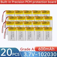 3.7V 600mah 102030 Rechargeable Li-Polymer Battery for 402030 502030 602030 702030 802030 902030+PH2.0 XH2.54 JST1.25-2P Plug