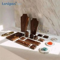 Black Walnut Jewelry Rack Organizer Earrings Ring Necklace Bracelet Display Tray Ear Stud Holder Stand Necklace Hanging Rack