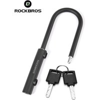 AliExpress ROCKBROS Anti-Theft Bike U-Lock Optional Cable Combo Zinc Alloy Body with Silicone Waterproof Shell Portable Bicycle Accessories