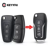 KEYYOU Modified Flip Folding Remote Key Shell Case HU101 For Ford C Max S Max Galaxy Focus Fiesta Ecosport Kuga Escape