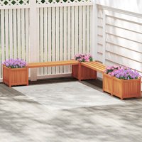 qwGYMAX 3-in-1 Outdoor Orange Planter Box with Bench, 2-Person Outdoor Bench with 2 Side Garden Beds, Fir Wood Frame, Detachable Slat Base, Slot Design, Mini Patio Bench Seat for Backyard, Lawn &