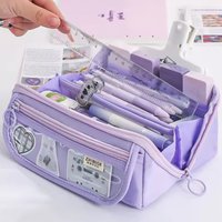1pc large capacity learning pencil case with multifunctional desktop organization and storage stationery box for boys and girls