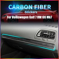 For Volkswagen Golf 7 2014-2019 Gti Mk7 VW 2018 2017 2016 2015 Co-pilot Decoration Strips Trim Carbon Sticker Real Carbon Fiber