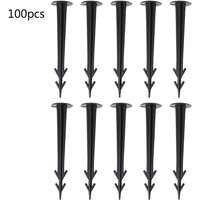 100Pcs Plastic Garden Cover Cloth Securing Stakes Spikes Lawn Pins Pegs Sod Stap For Fixing Turf on Garden And School Playground