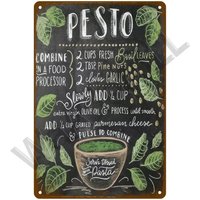 Vintage Diner Themed Metal Tin Sign - Retro Wall Poster Plaque, Kitchen Decorative Art Accessories