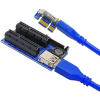 H1111Z Computer Cables Connectors PCI Express Extension Cable PCI-E Riser USB 3.0 Cable PCIE Riser USB SATA Adapter for Computer
