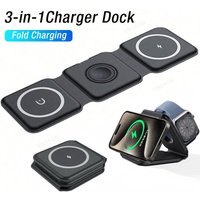 Desktop Wireless Charger 3 in 1 Phone Charge Dock For iPhone 16 15 14 13 12 Apple Watch 10/9/8/7/6/5/4 AirPods Pro Fast Charging