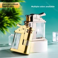 ZORRO 861 new kowtow fuel lighter, transparent oil tank grinding wheel lighter, cigarette accessories, men's gift