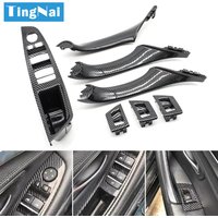 LHD RHD Interior Door Carbon Fiber Pull Handle Window Switch Panel Set for BMW 5 Series F10 F11 F18 520i 523i 525i 528i 535i