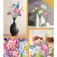 KNEW BUILT DIY Everlasting Flower Bouquet Building Block Toy-Endless Creativity in Assembling,Girls' Favorite,Space Adornment