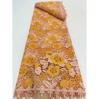 Colorful african fabric for women French Guipure Cord Lace Fabric with Stones Water Soluble Material for Women's Dresses