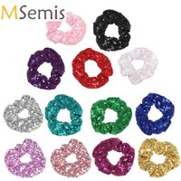 Sparkly Sequin Scrunchies Glitter Hair Ties Ropes Colorful Elastic Hair Bands For Women Girls Kids Jazz Dance Accessories