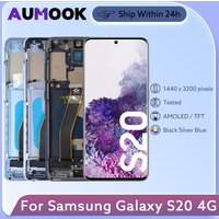 For Samsung Galaxy S20 4G G980 LCD Display Touch Screen Digitizer Assembly With Frame G980F AMOLED TFT LCD Screen Repair Parts