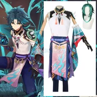 Xiao Cosplay Costume Genshin Impact Adult Carnival Uniform Wig Anime Halloween Costumes Women Game # 1 # W.