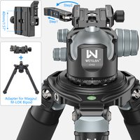 WEYLLAN CH55L Arca Ball Head Mount with Lever Release 55mm Low Profile Heavy Duty Tripod Ball Head Camera Head Load 88lbs/40kg