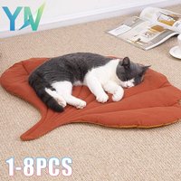 1/2/2/8PCS Pet Mat Leaf Design Cat Sleeping Pad Dog Crate Liner Thick Cushion for Cage Floor Bedding Washable