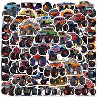 50/100PCS Cartoon Creative Monster Truck Stickers Laptop Luggage DIY Waterproof Decorative Stickers
