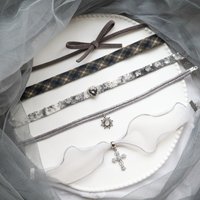 Trendy Vintage Cross Sun Heart Pendant Velvet Necklace Choker Clavicle Chain For Women Fashion Y2K Personalized Goth Jewelry New