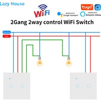 TUYA Smart Life Dual 2way Wifi Switch Touch Switches Voice Control For Stairs Corridors Lamps Tuya Alexa App Control