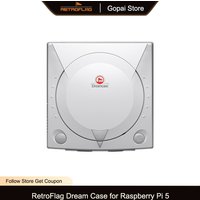 Retroflag RF Dream Case for RaspberryPi 5 with Cooling Fan Functional Switch, SD Card Slot, USB, LAN and Improved HDMI Ports
