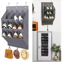 11/12 Grids Wall-mounted Pocket Storage Hanging Bag Shoe Sundries Organizer Rack with Bedroom Bathroom Door Behind Closet Holder