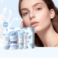 5pcs/box LAIKOU Milk Skin Care Sets Sunscreen Facial Cleanser Face Moisturizing Creams Eye Cream Repairing Smoothing Face Care