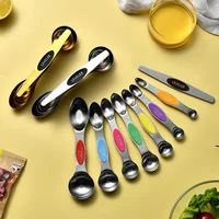 8 Piece Measuring Cups and Spoons Set Stainless Steel Measuring Cup Kitchen Measuring Spoon Scoop For Baking
