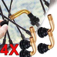 AliExpress NONE 2/4pcs Rubber Aluminum Alloy 45° Angled Valve Stem 12/14/15mm Tubeless Tyre for Electric Scooter Bike Bicycle Repair Accessories