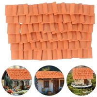 60/120Pcs Miniature Doll House Roof Tiles Small Craft Shingles Clay Roofing Tile Tiny Garden Mini Dollhouse Shingles Model House