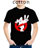 Summer Cartoon Children 100% Cotton T-shirt Fun Ghostbusters Games Print Short Sleeve Kids Tee Cute Baby Tops for Boys And Girls