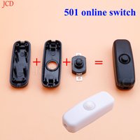 2PCS 501 Mini Online Switch Round Push Button Switch Bedside Lamp LED Light Power Switch Thin Wire Electronic Wire Small Switch