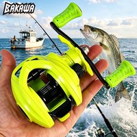 Lightweight Left Right Fishing Reels 7.2:1 Gear Ratio Metal Spool 5+1BB 17.64LB Max Drag BAKAWA Baitcast Wheel Fly Fishing Reel