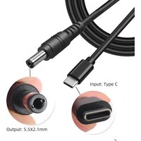 USB Type C PD to DC 5.5x2.1mm Power Supply Cable 9V 12V 15V 65W USB C Cable Adapter for LED Strip TV BOX Camera Wireless Router