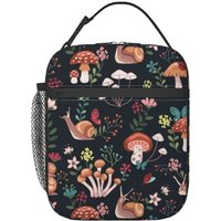 Mushrooms Snails Butterflies Lunch Bag Kawaii Lunch Bag Lunch Box for Women Men Reusable Adult Lunch Bags for Women Portable
